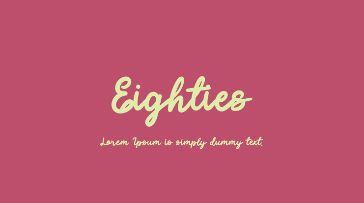 Eighties Font