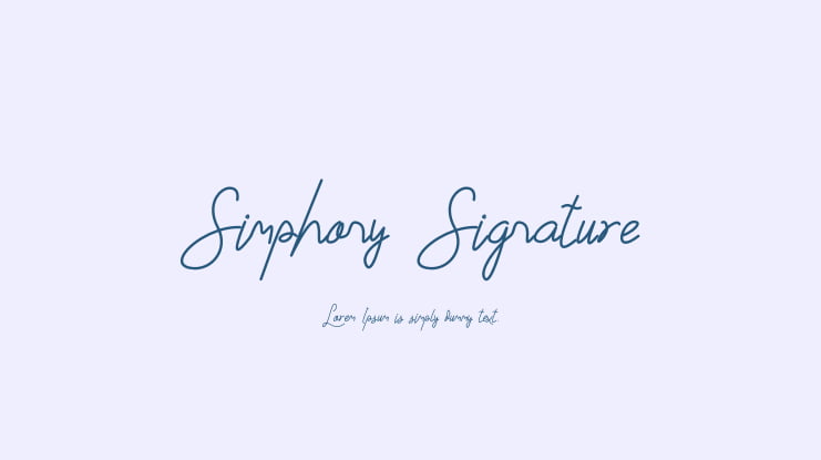 Simphony Signature Font