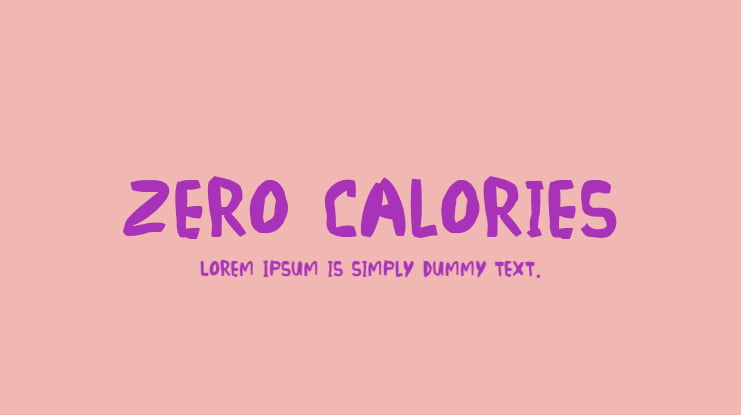 zero calories Font
