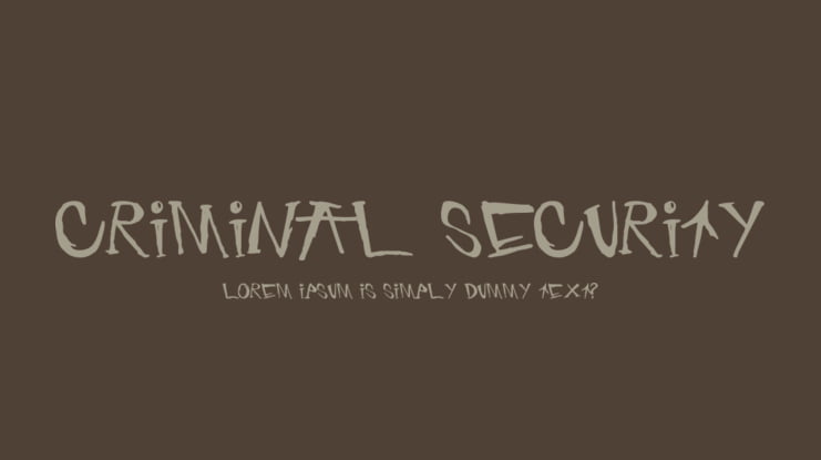 Criminal Security Font