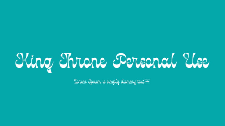 King Throne Personal Use Font