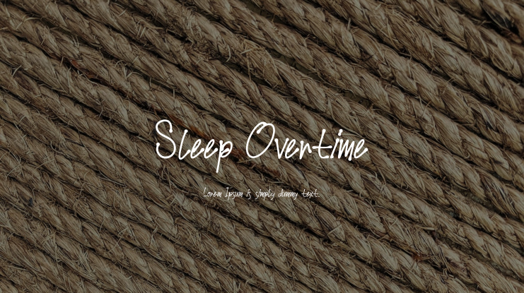 Sleep Overtime Font