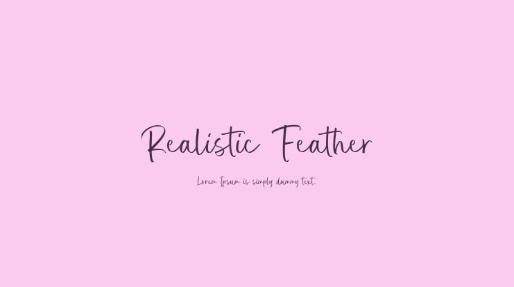 Realistic Feather Font