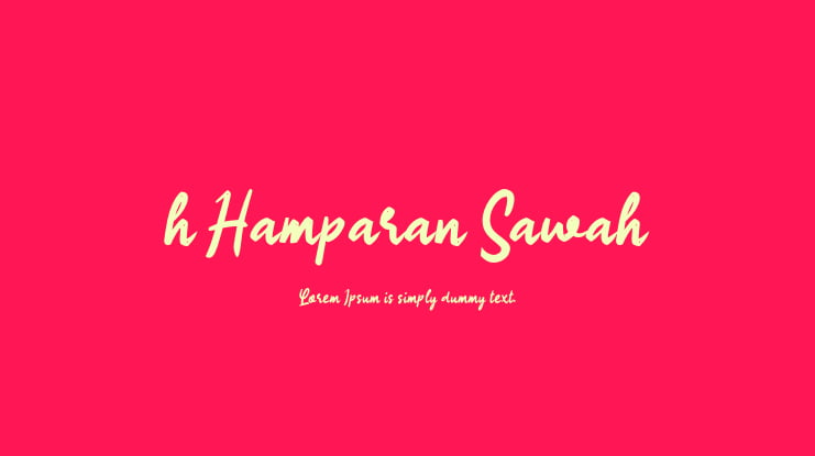 h Hamparan Sawah Font