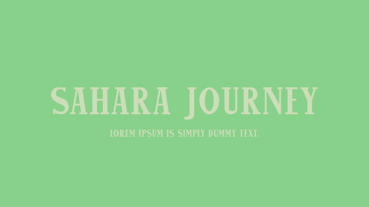 Sahara Journey Font Family