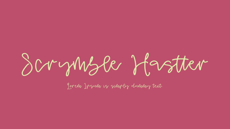 Scrymble Hastter Font Family