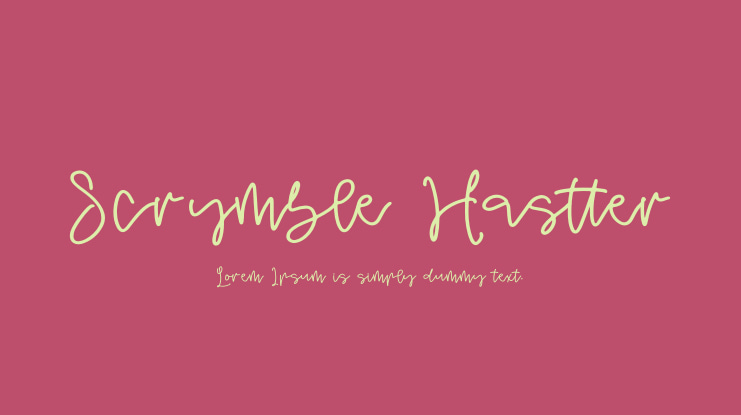 Scrymble Hastter Font Family