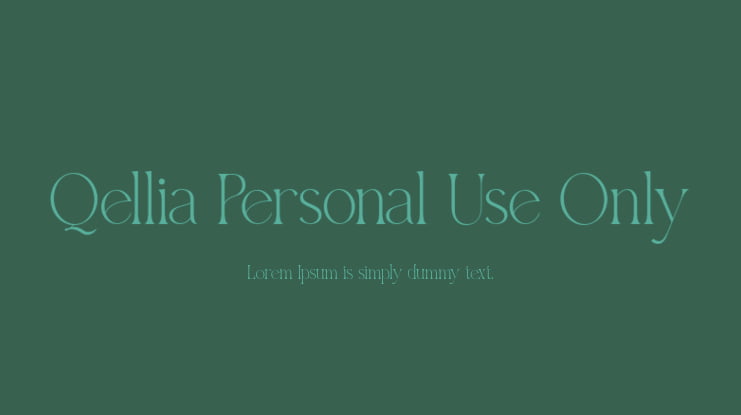 Qellia Personal Use Only Font