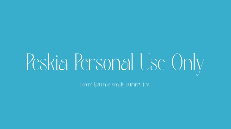 Peskia Personal Use Only Font