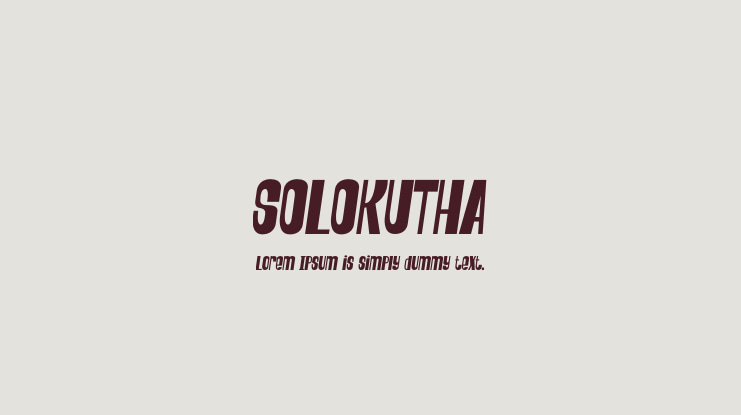 SOLOKUTHA Font