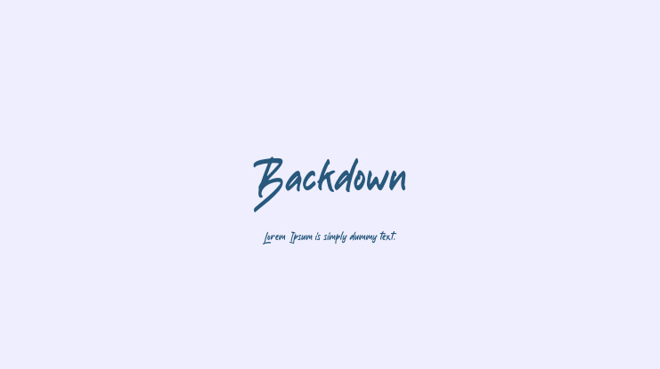 Backdown Font