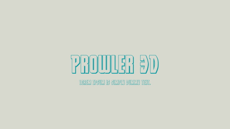 Prowler 3D Font Family