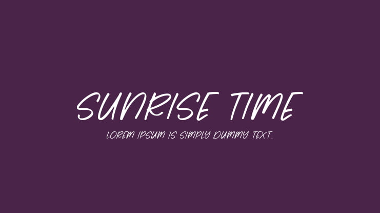 Sunrise Time Font