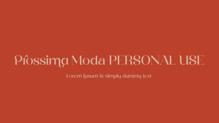 Prossima Moda PERSONAL USE Font Family