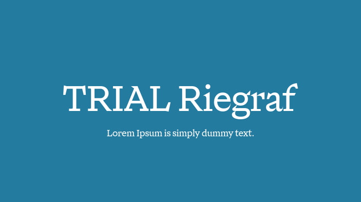 TRIAL Riegraf Font Family