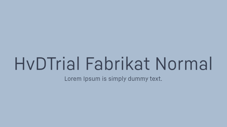 HvDTrial Fabrikat Normal Font Family