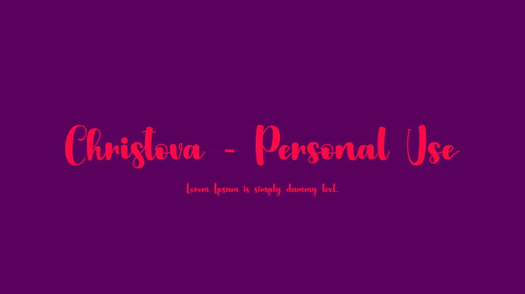 Christova - Personal Use Font