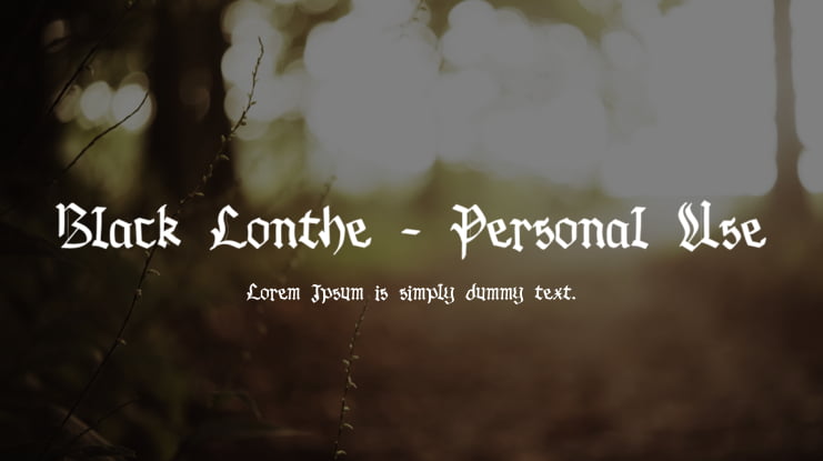 Black Lonthe - Personal Use Font