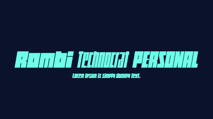 Rombi Technocrat PERSONAL Font Family