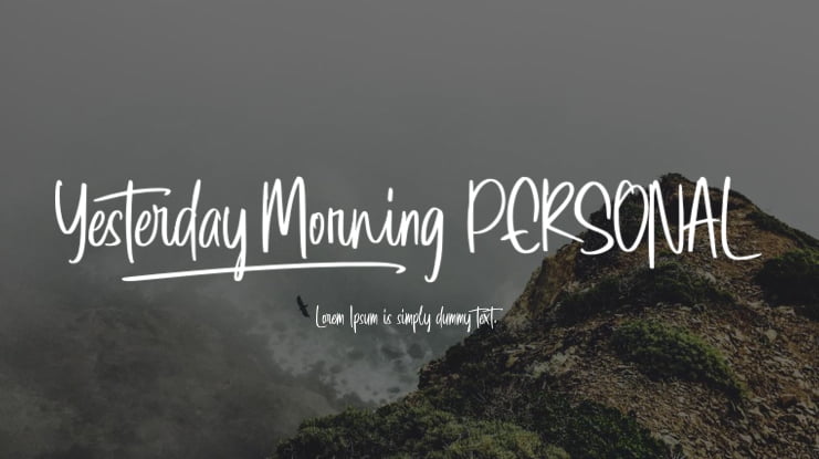 Yesterday Morning PERSONAL Font