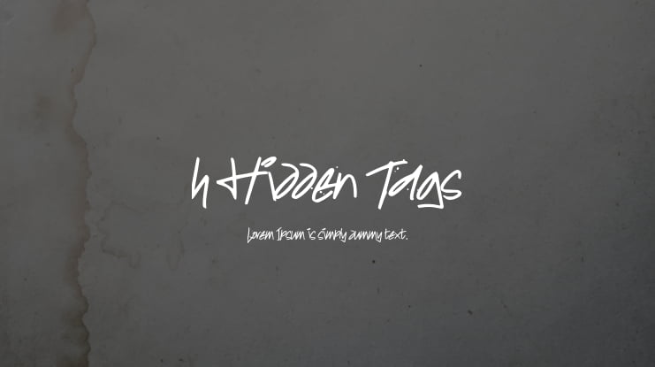 h Hidden Tags Font