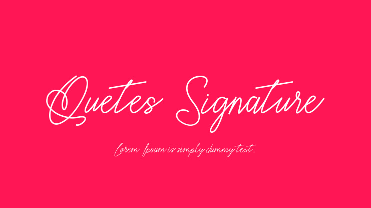 Quetes Signature Font