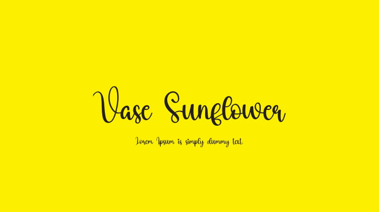 Vase Sunflower Font