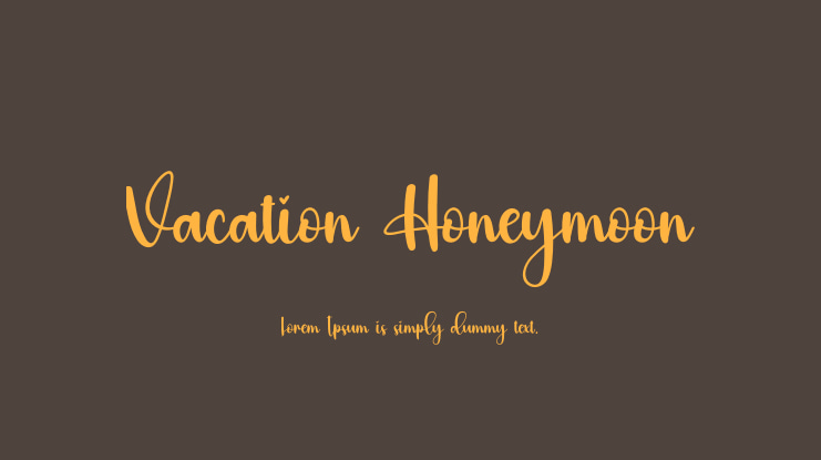 Vacation Honeymoon Font