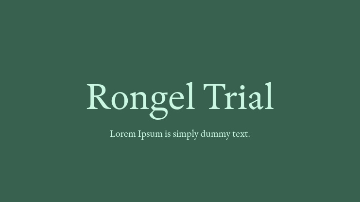 Rongel Trial Font Family