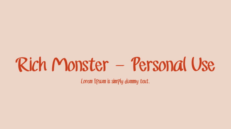 Rich Monster - Personal Use Font