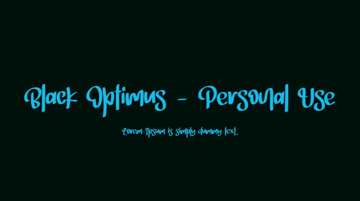 Black Optimus - Personal Use Font
