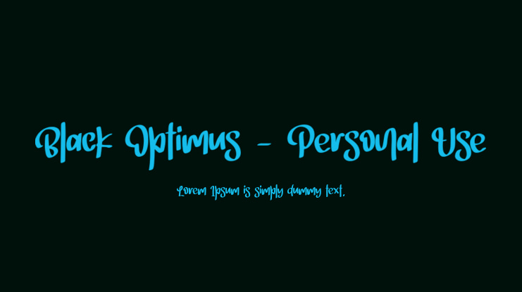 Black Optimus - Personal Use Font