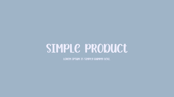 Simple Product Font