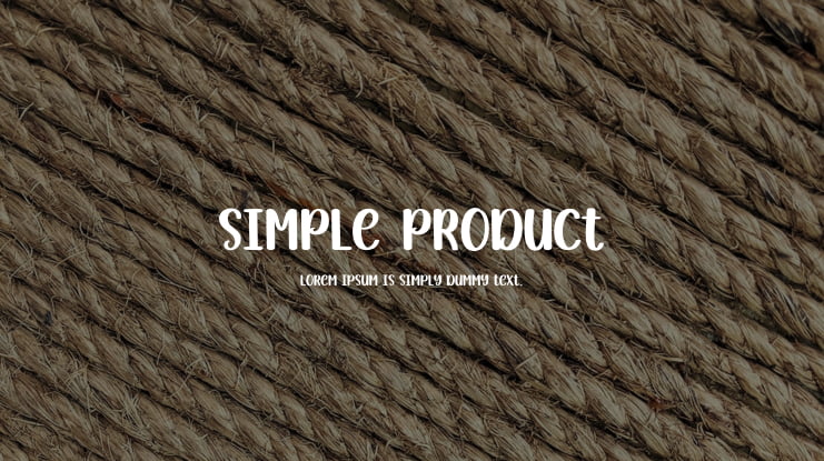 Simple Product Font