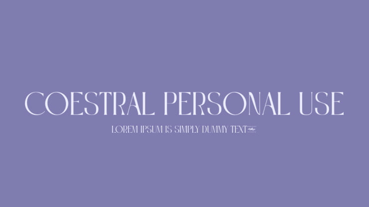 Coestral Personal Use Font
