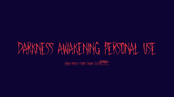 Darkness Awakening Personal Use Font