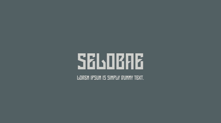 SELOBAE Font Family