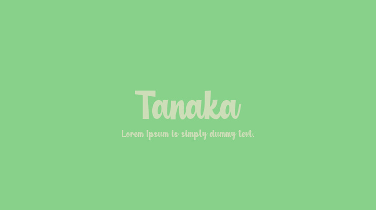 Tanaka Font