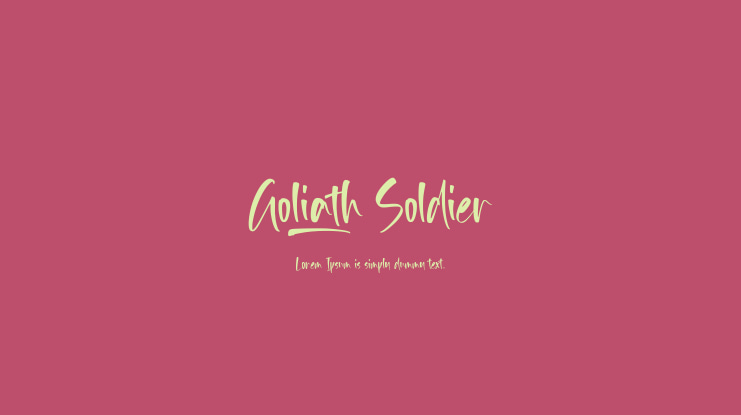 Goliath Soldier Font