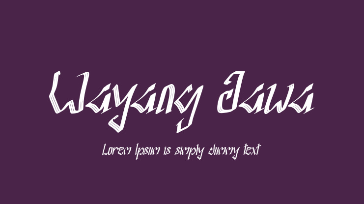 Wayang Jawa Font