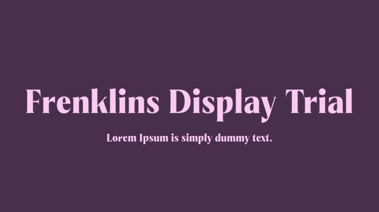 Frenklins Display Trial Font