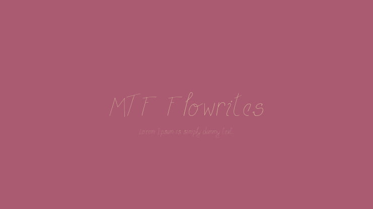 MTF Flowrites Font
