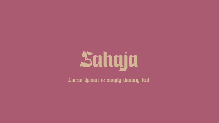 Sahaja Font