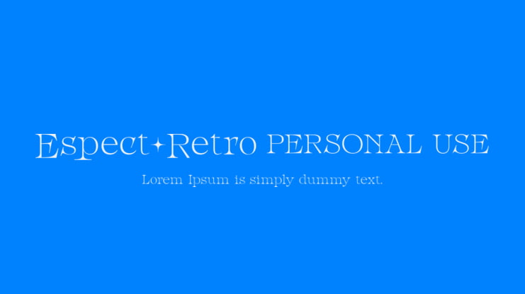 Espect Retro PERSONAL USE Font