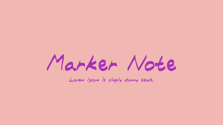 Marker Note Font