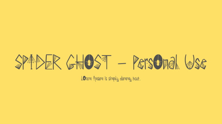 SPIDER GHOST - Personal Use Font