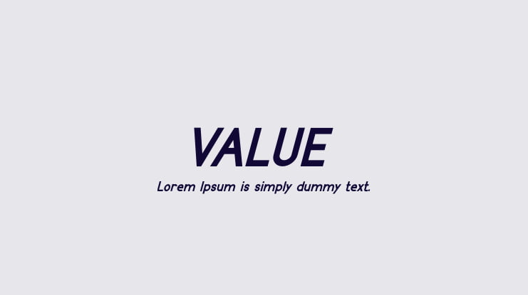 VALUE Font
