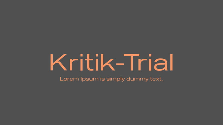 Kritik-Trial Font Family