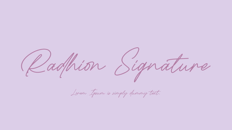 Radhion Signature Font