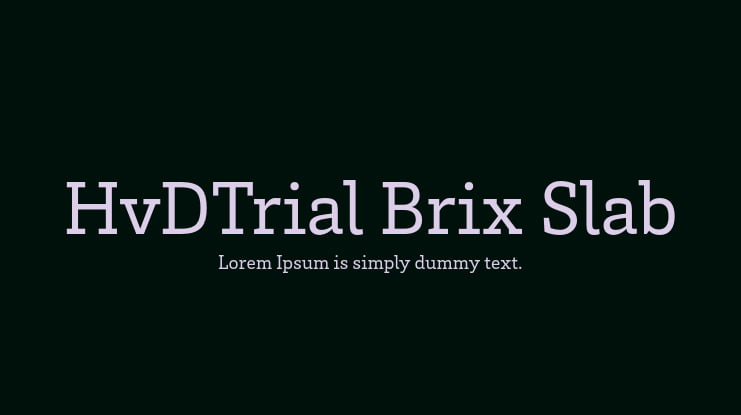 HvDTrial Brix Slab Font Family
